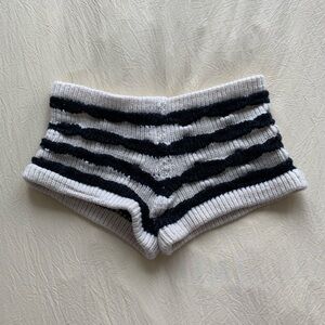 Striped Mini Knit Shorts